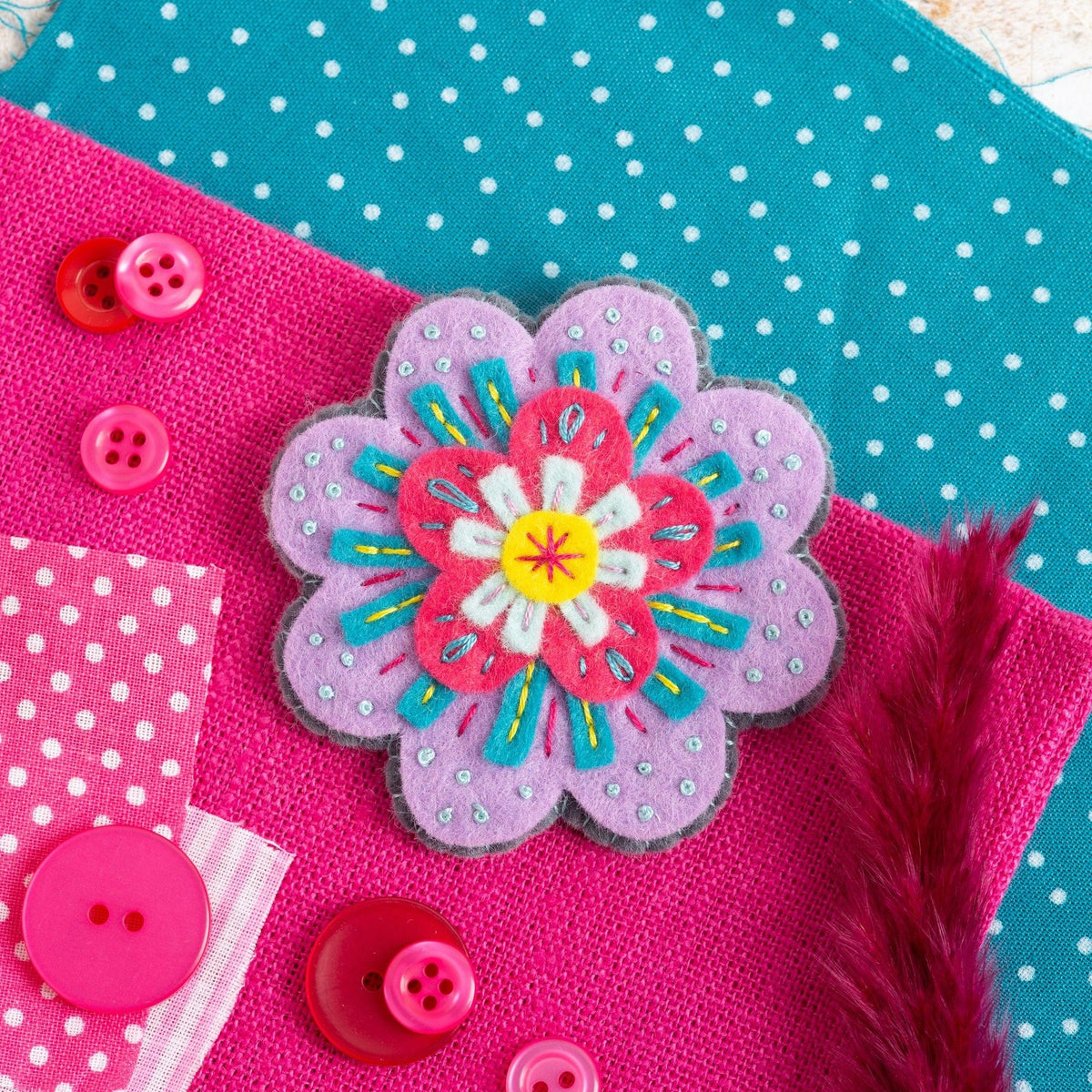 Knitting Basket Brooch Felt Craft Brooch Kit – gather here online