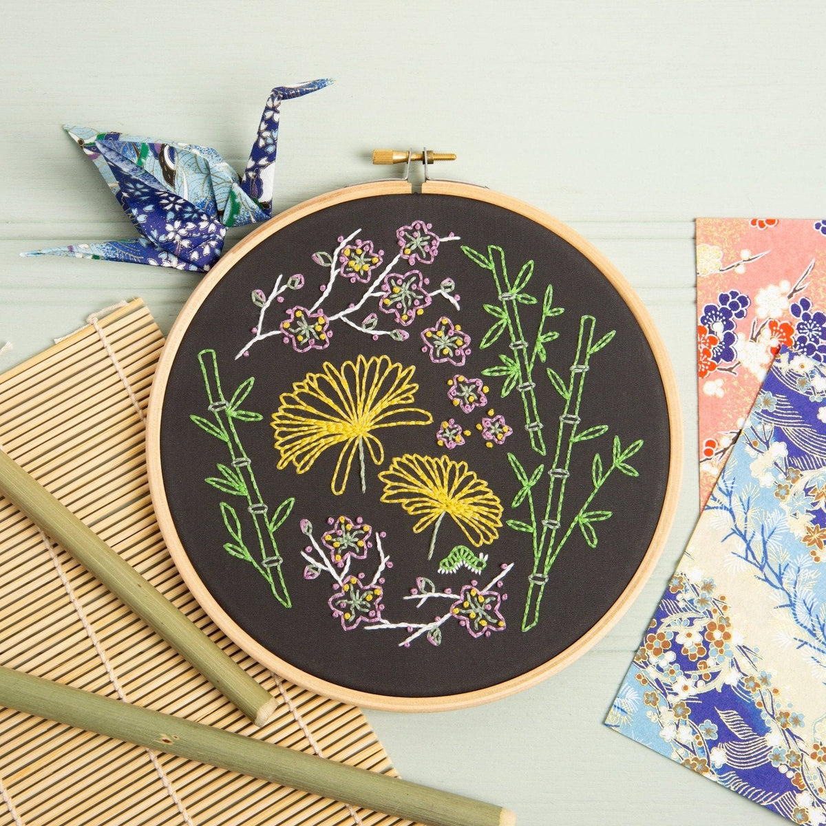 Black Seedhead Spray Embroidery Kit – Acorns & Twigs