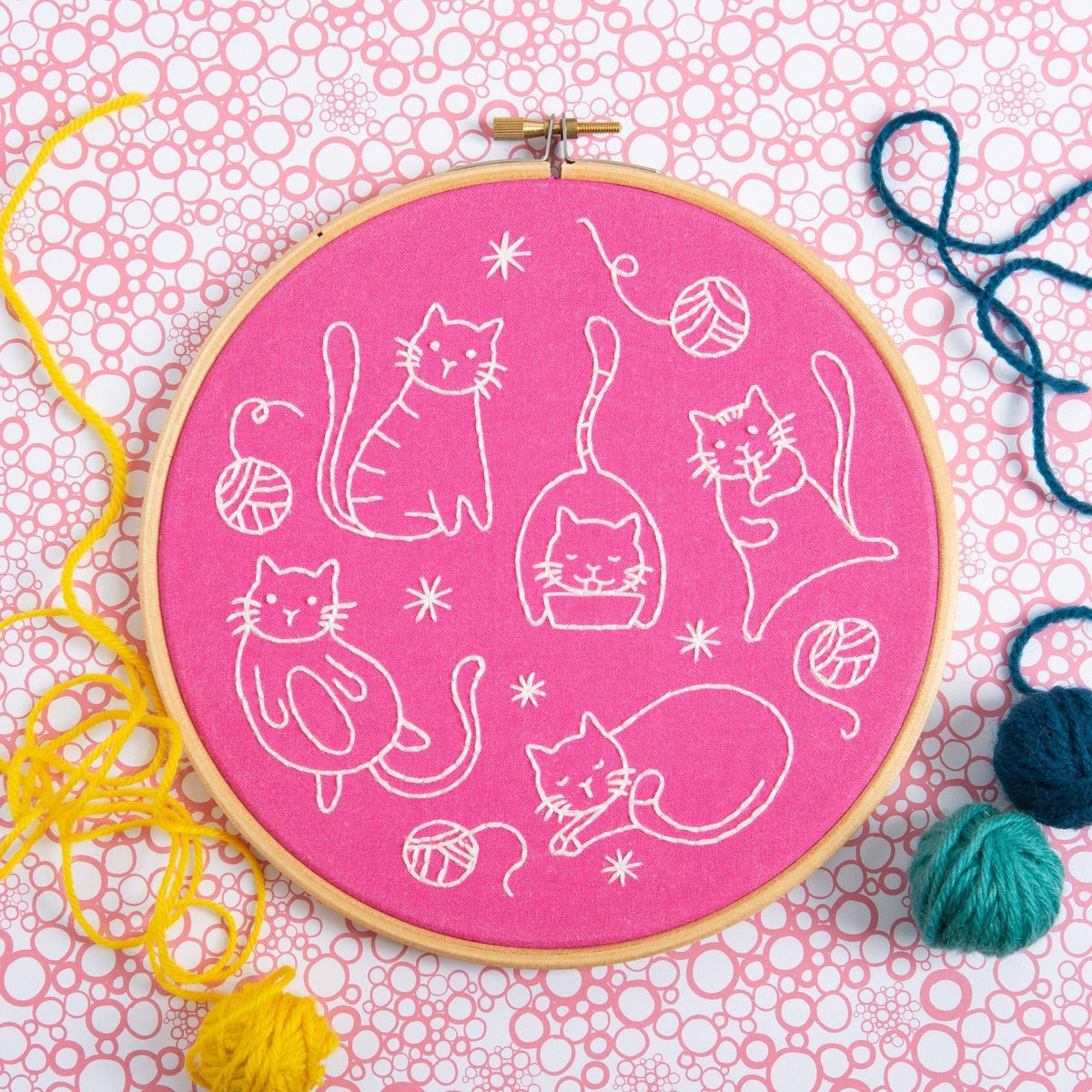 Cat Embroidery Kit Beginner Embroidery Kit DMC Embroidery Kit Cat  Embroidery Pattern Embroidery Hoop Kit Embroidery Craft Kit 