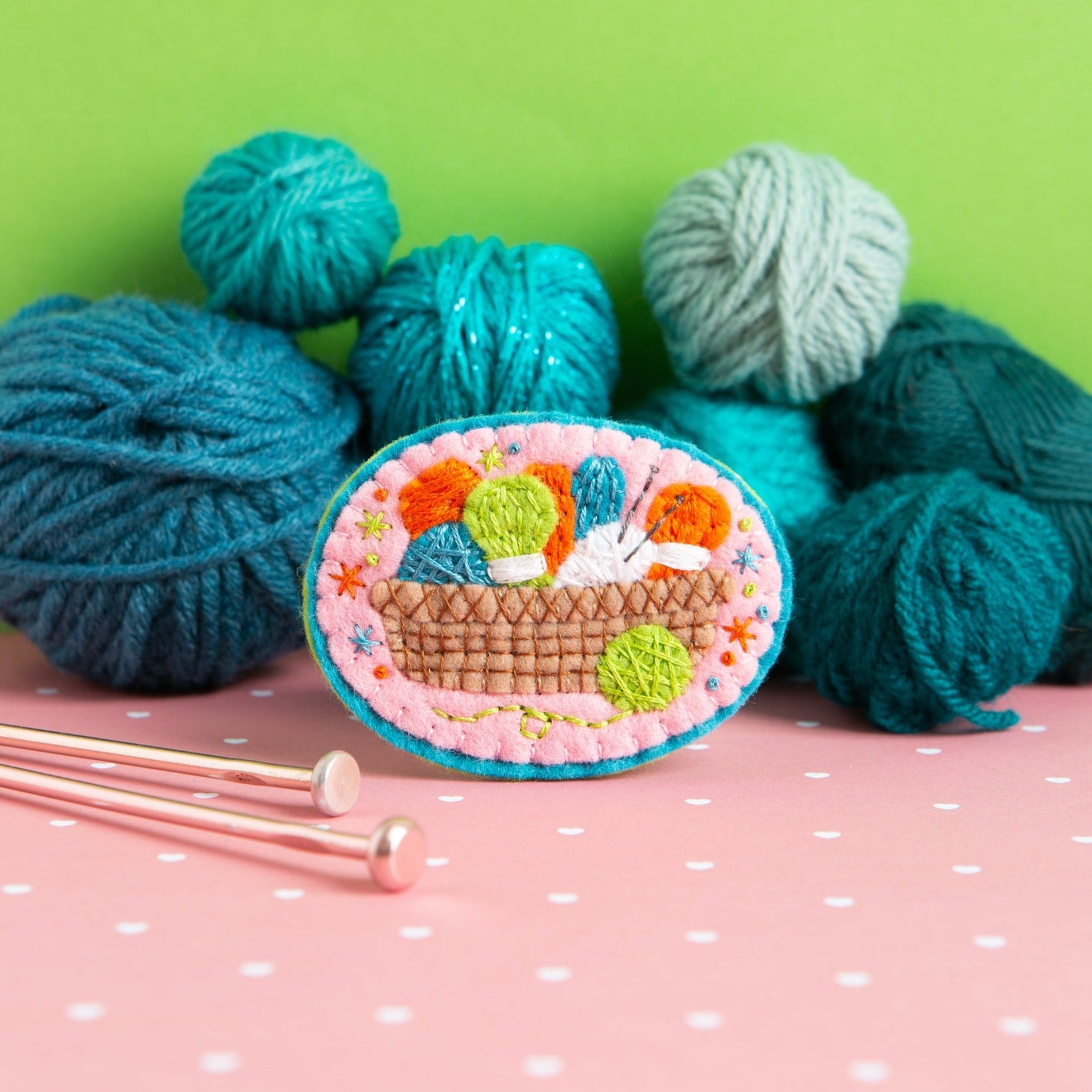 Knitting Basket Felt Craft Brooch Kit – Hawthorn Handmade