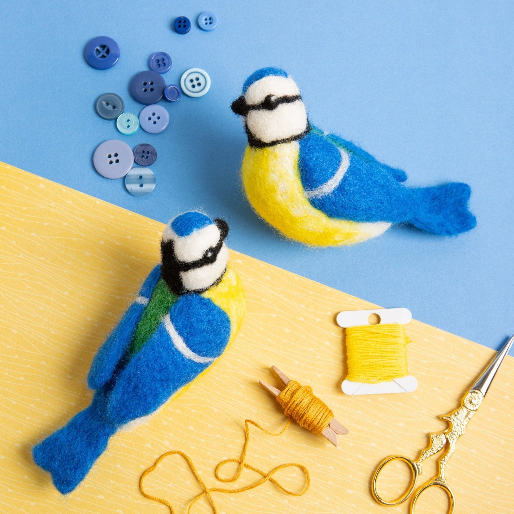 Miniature Needle Felt British 2024 bird - Blue Tit